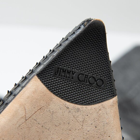 Jimmy Choo Snakeskin Mid-Calf Boots Pointed Toe Stiletto Heel Silver Size 40.5 - Picture 11 of 14